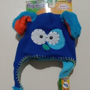 Flipeez Blue Dog Hat with Orange Ears moving Ears